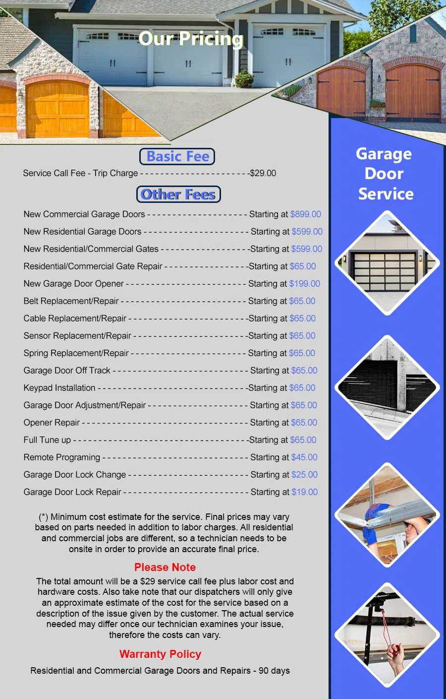 Metro Garage Door Service Orlando, FL 407-734-0443